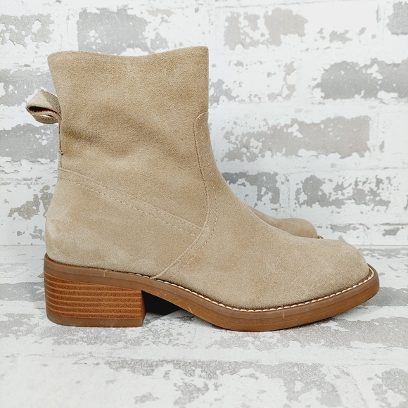 New Lucky Brand LK-Kazey Tan Suede Leathe Ankle Boots M170 - Picture 4 of 11